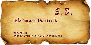 Sámson Dominik névjegykártya